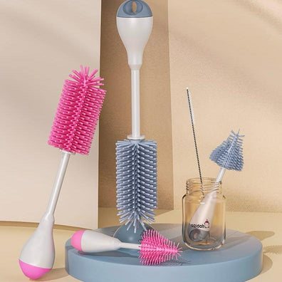 Gray High Quality 3-Piece Bottle & Nipple Cleaning Brushes Set BCP1049D
